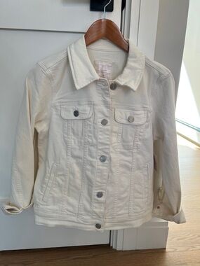 LC Lauren Conrad Cream Off-White Denim Jacket